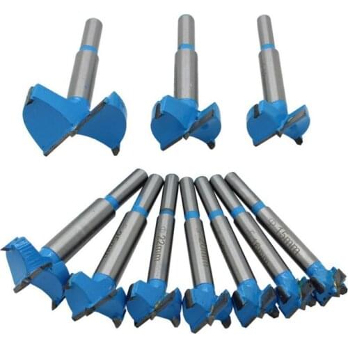 Professional 10pcs 15-50mm Carbide Woodworking Hole Saw Forstner Woodworking Hole Saw Cutter Drill Bits Boring Hole Opener