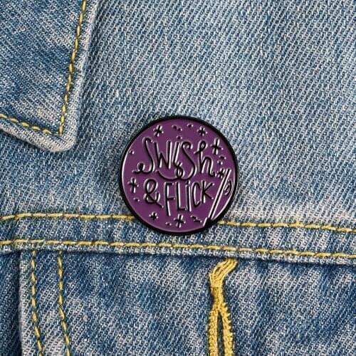 Simple Round Enamel Pin Custom Starry Badge Brooches for Bag Clothes Flick Lapel pin Fun Jewelry Gift for Kids Friends