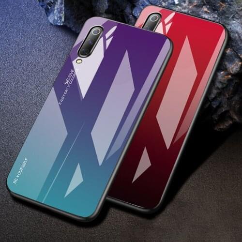 Gradient Glass Case For Xiaomi Pocophone F1 Mi 8 9 9SE 6 6X Mi8 Lite Max3 A3Lite Back Phone Cover 50PCS/Lot