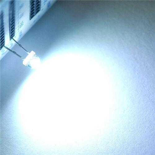 LED light-emitting diode straw hat 5MM white hair white light (50pcs)
