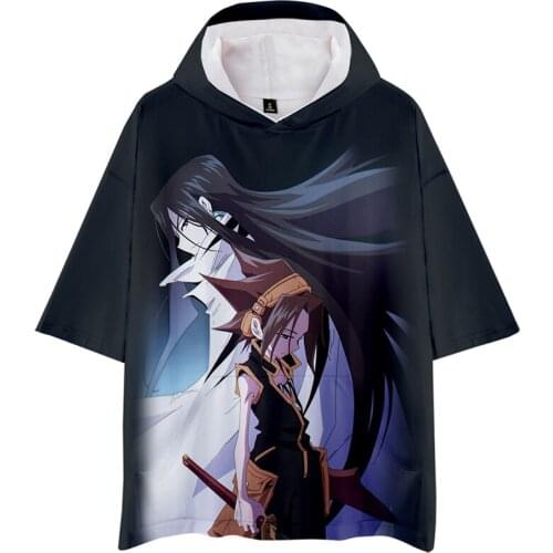 Shaman King Japan Cartoon 3d Hoodies Pullover Fashion Men Women Hoodie Hoody Tops Short Sleeve Harajuku Anime Hooded Sweatshirts