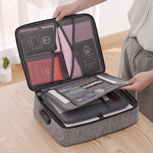CloudSweet Big Capacity Document Holder Bag Organizer Insert Handbag Travel Bag Pouch ID Credit Card Wallet Cash Case Box access