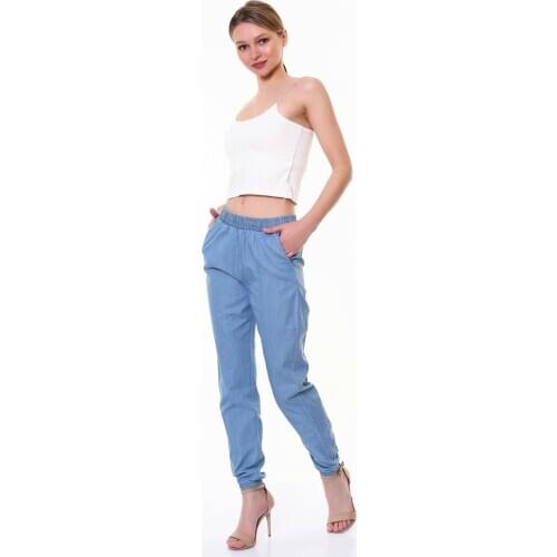 Diaves Women Summer Fashion Casual Jogger Pants Drawstring Elastic Waisted Jeans