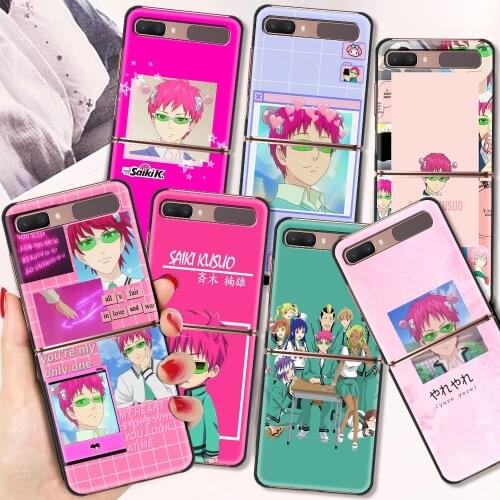 Hard Case for Samsung Galaxy Z Flip 6.7" Phone Case ZFlip 5G Black Segmented Protect Cover Anime The Disastrous Life Of Saiki K