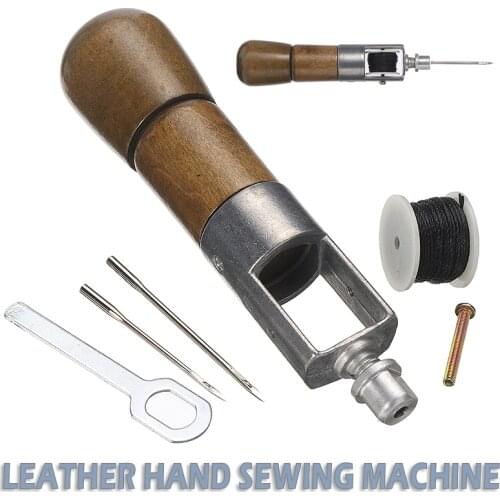 1Set Leather Craft Automatic Lock Stitching Sewing Awl Tool + Needle + Wrench DIY Manual Sewing Machine Leather Craft