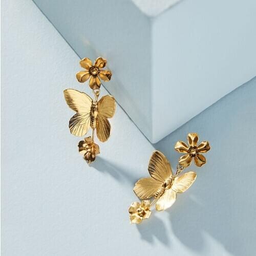 18KMetal Flower Jewelry Unique Design Variety of Flower Girl Earrings Party Gifts Wedding Fashion Romantic Jewelry