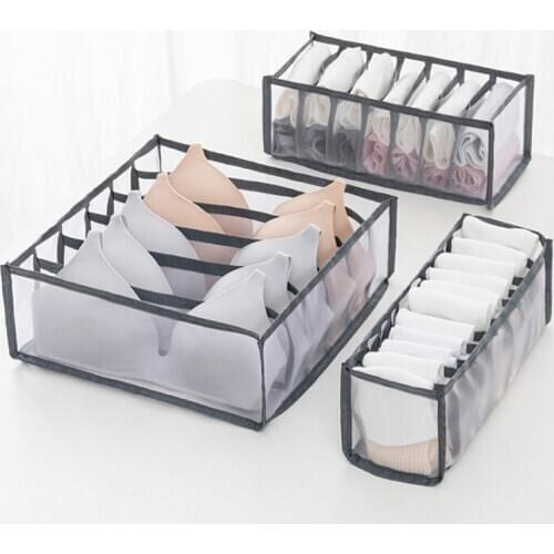 3PCS Underwear Bra Organizer Storage Box 5 Colors Drawer Closet Organizers Boxes For Underwear Briefs Scarfs Socks Bra