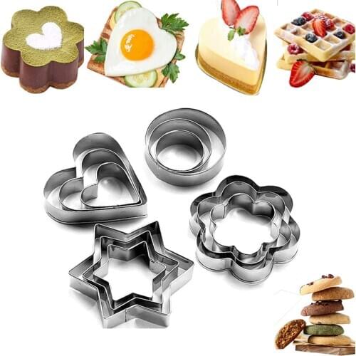3pcs Stainless Steel Cookie Cutter Fried Egg Mould Pastry Chocolate Biscuit Mold Pancake Cake Dessert Decorations Baking Tools