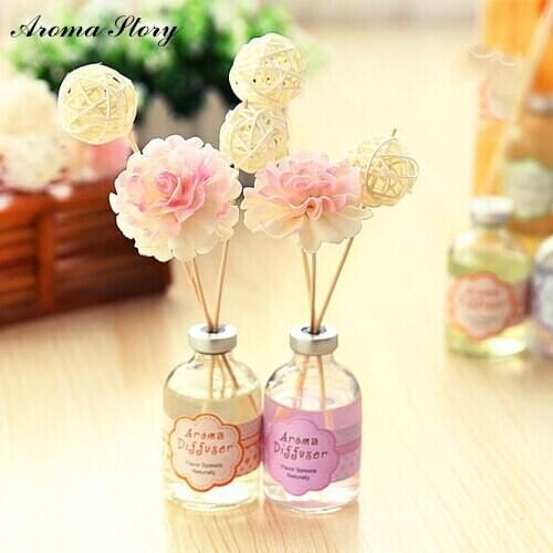 3pcs/lot Home Fragrance Oil Rattan Ball Sola Flower Reed Diffuser Aroma Diffuser Lily/Lavender/Rose/Ocean/Jasmine/Sakura,etc