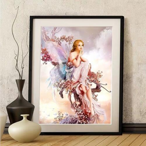 5D Diamond Painting Diamond Elf Princess Diamond Embroidery Mosaic Picture Rhinestone Cartoon Kitchen Wall Home Decor