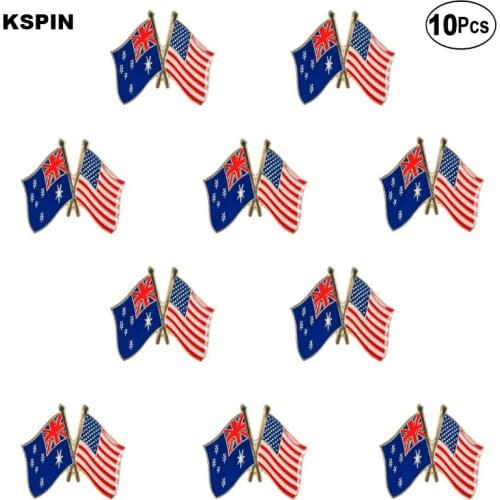 Australia U.S.A Lapel Pin Flag badge Brooch Pins Badges 10Pcs a Lot