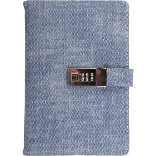 A5 Notebook with Password Lock Leather Agenda Diary Week Planner Notepad School Stationery