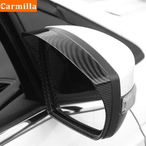 Carmilla 2Pcs/Set ABS Car Styling Rear View Mirror Cover Rain Shield Visor for Ford Ecosport 2018 2019 2020 Auto Accessory