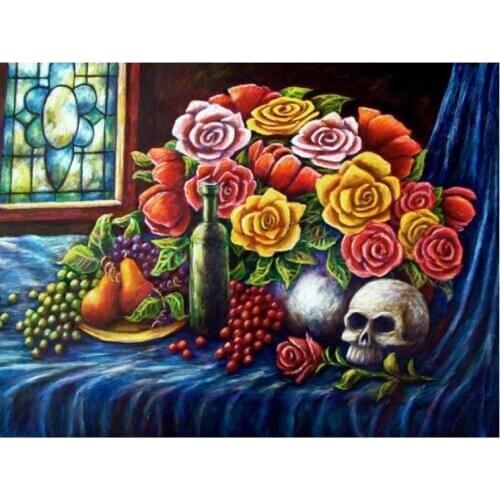 Flowers diamond painting rose vase rhinestone embroidery picture mosaic sticker decor diamond dot tapestry posters wall papers