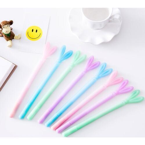 DL Long rabbit ear jelly neutral pen 0.38mm full needle tube pen writing office supplies Wholesale price office & school