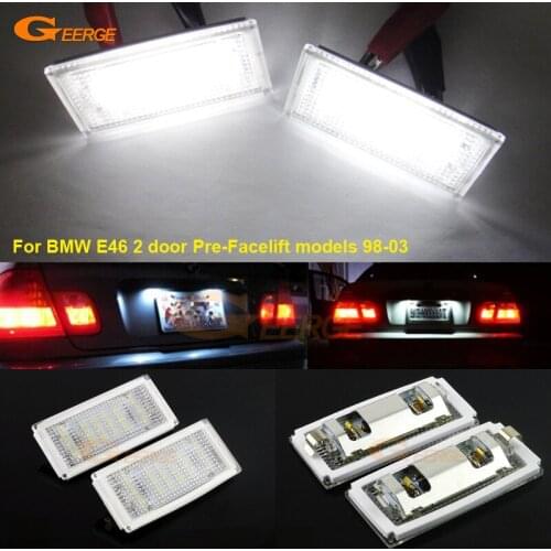 For BMW 3 Series E46 2 door Pre Facelift 98-03 Excellent Ultra bright Led License plate lamp light No OBC error car Accessories