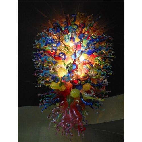 Energy Saving Crystal LED Well Designed Hand Blown Glass Tiffany Style Colorful Elegant Modern Decoration Ceiling Chandelier