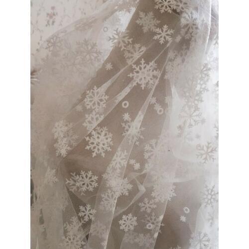 20 Styles 2 Colors Flocking Doted Lace Fabric Snowflakes Veil Lace Tulle Gauze 59" Wide For Dress Veil Custom Headwear Supplies