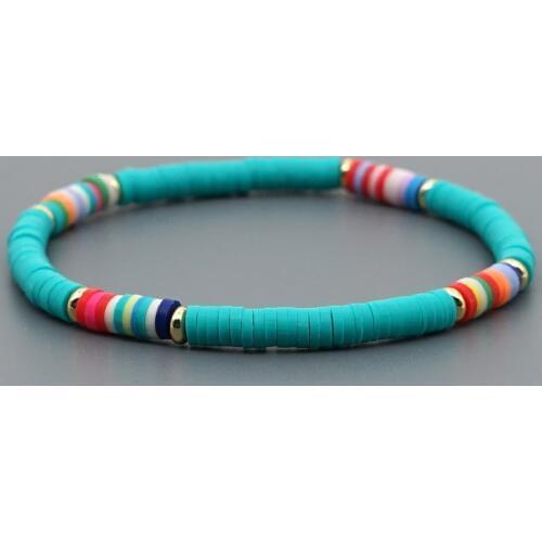 GO2BOHO Heishi Disc Beads Bracelets Women Summer Polymer Clay Bracelet African Style Pulseras Handmade Boho Multicolor Jewelry