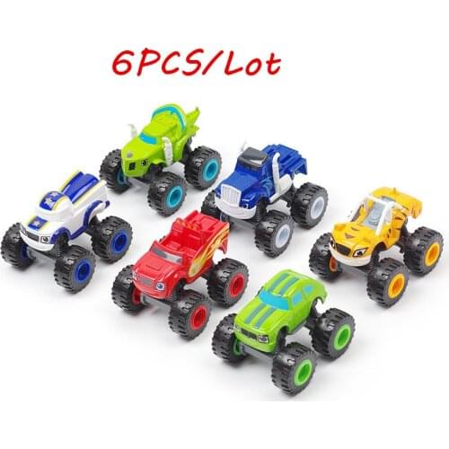 6PCS Toy racing car Blaze Monster Diecast Toy Racer Cars Trucks Action Figure OPP Bags for Kid Gift