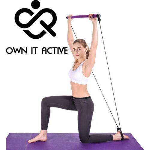 Pilates Bar Lightweight Resistance Band Exercise Stick Toning Bar Home Gym Trainer Portable Pilates Total Body Workout Yoga M108