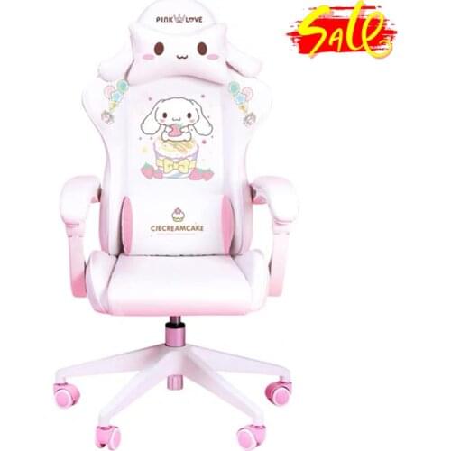 Hot products WCG gaming chair girls cute cartoon computer armchair office home swivel massage chair lifting adjustable chair
