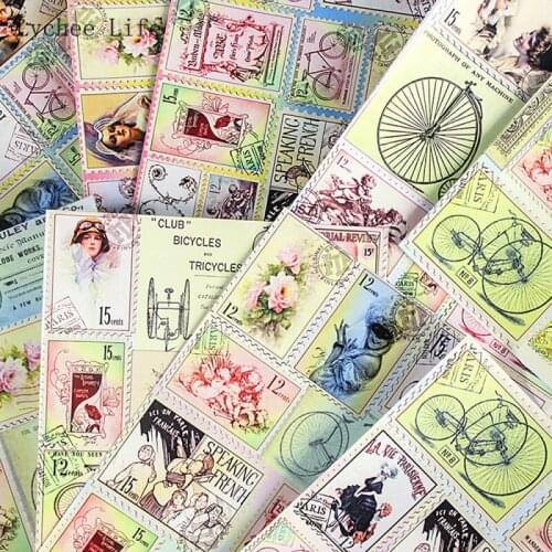 Lychee Life 16Pcs Vintage Self-adhesive Scrapbooking Background Paper 10X13CM For Diy Album Journal Notebook Crafts