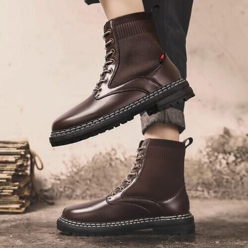 Dress men Winter leather BOOTS boty boot hombre zapatos western boots vintage punk heels ANKLE shoes Mens cowboy casual vesonal