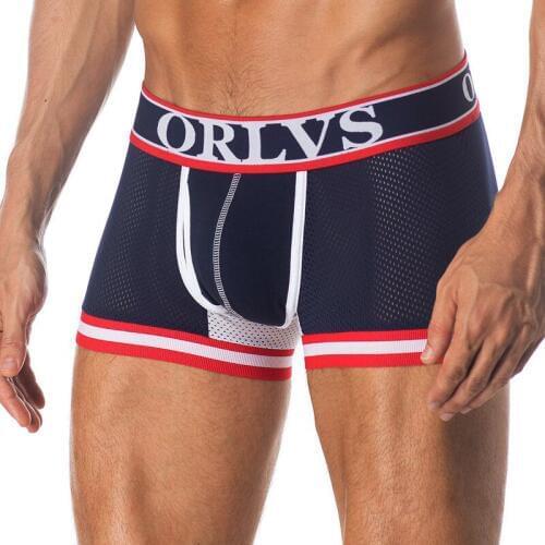 ORLVS Brand 50PC/LOT Wholesale Male Boxers Men Underwear Sexy Shorts Quick Dry Men Panties Breathable Nylon Men Boxers Sleepwear