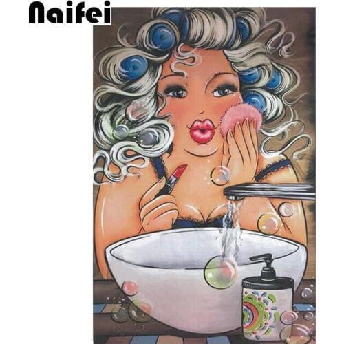 Make up Lady DIY Diamond Painting Full Drill Resin mosaic Paintings 3D Cross Stitch Kits Pasted Embroidery Pattern Sticker Decor