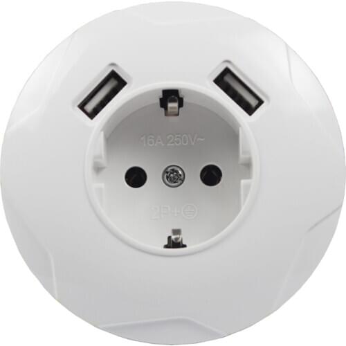 USB Wall Socket Free shipping Double USB Port 5V 2A Usb enchufes para wall outlet usb outlet steckdose C001