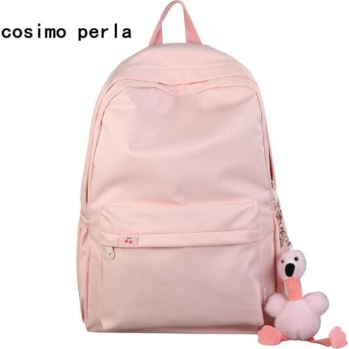 Macaron Nylon Bookbag Female Korean Harajuku High School Student Fashion Simple Jelly Laser Backpack Laptop VIP DROPSHIPPING