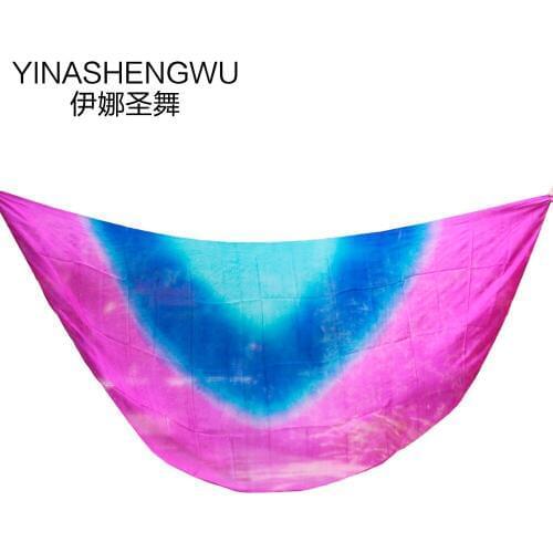 Newest 100% Silk Veils Belly Dance Practice Performance Silk Semicircle Veils turquoise royal blue rose