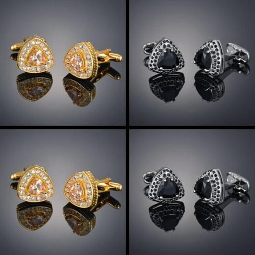 Peach heart gold zircon black zircon sleeve nail French long sleeve shirt sleeve nail shirt accessories Cufflinks