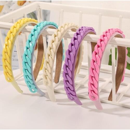 New Fashion Simplicity Candy-colored Chain Twist Headband Hair Band for Women Girl Hair Accessories Headwear