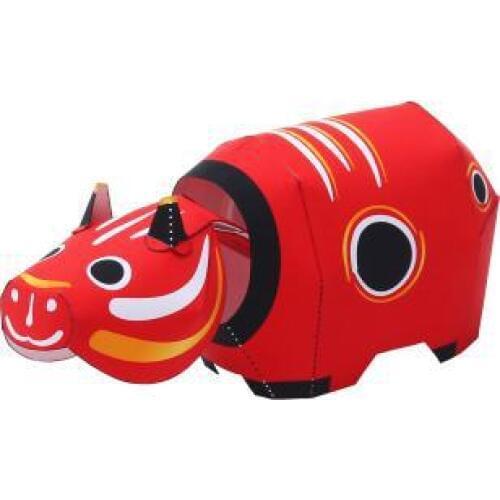 Red Bull Paper Craft 3D Paper Model Toy Parent-Child DIY Kindergarten Activities Handmade Origami