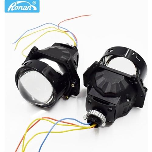 Ronan 45W 3 inch Bi-LED Projector Lens Both Side Reflector Bowl H1 Socket H4 H7 9005 Adaoter for Hella 3R Car Headlight Retrofit