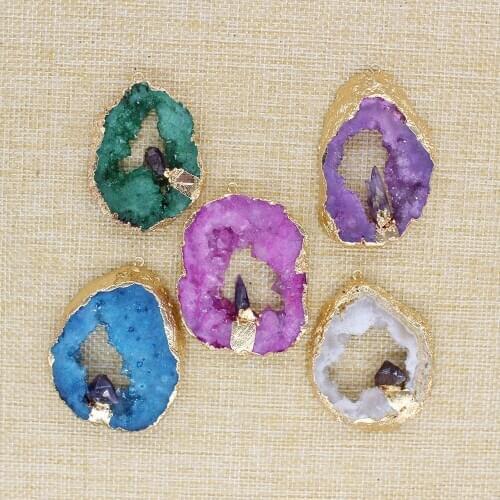 Natural agates stone earrings, necklace pendants, DIY jewelry necklaces, accessories, 5 wholesale