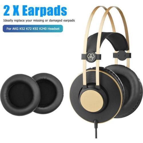 1Pair Replacement Ear Pads Earmuffs Cusion Earpads for AKG K52 K72 K92 K240 Headphones Cover Case memory foam PU leather