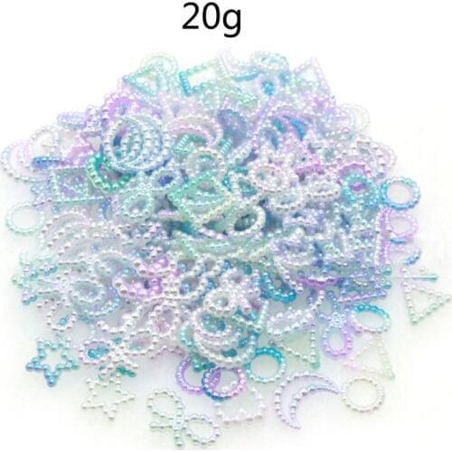 20g Mixed Moon Star Resin Fillings ABS Pearl Bow Heart Flatback Resin Cabochons Shaker Pendants Molds Fillers Jewelry