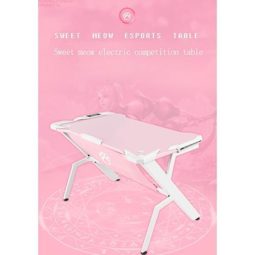 E-sports table and chair set home computer game desktop table net red pink cute girl live chair