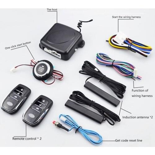 Car Start One-Key Anti-Theft System PKE Keyless Entry Kit Car Start-Stop Button Central Lock
