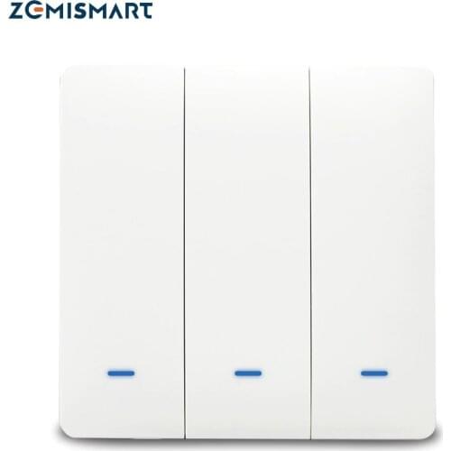 Zemismart WiFi No Neutral Light Switch Alexa Echo Google Home Enable Smart Life Physical Lamp switches with Big Push Button