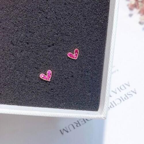 MENGJIQIAO 2018 New Korean Small Love Heart Stud Earrings For Women Simple Elegant Rhinestone Delicate Pendientes Mujer Moda