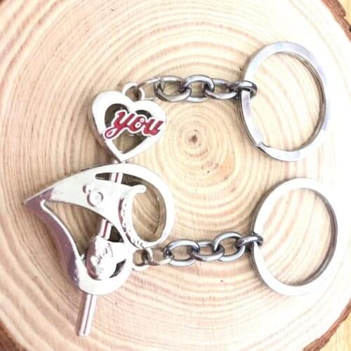 1 pair of lovers letter keychain heart-shaped key ring silver erotic people love key chain souvenir Valentines Day gift