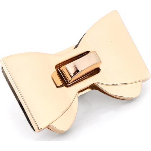 1PC Bowknot Shape Clasp Turn Locks Twist Lock DIY Handbag Bag Hardware Accessories