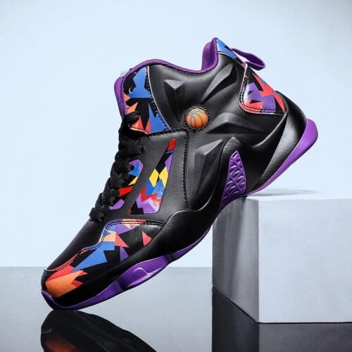 2021 Mens Spring And Autumn Light Stylish High Top Athletic-Outdoor Skatebo Cushion Shock Breathable Comfortable Shoes -Purple