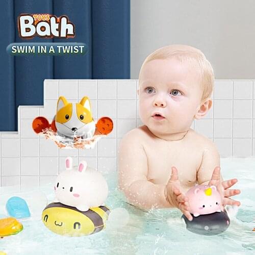 2021 Bath Toys Spin Water Narwhal Bath Toys For Children Toddlers Shower Bathroom Sprinkler Beach Baby Bath Toy For Kids Gifts