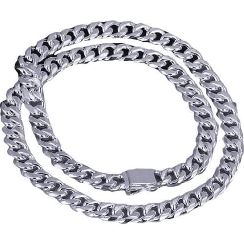 40% Dropshipping!! Fashion Men Wide Thick Stamp Chain Necklace Party Club Jewelry Christmas Gift