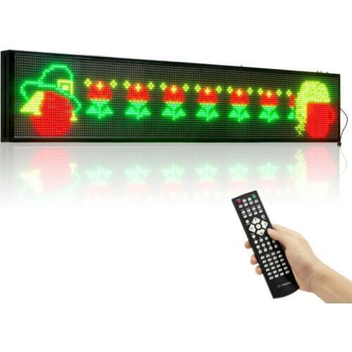 58.6"x10.7" Animated GIF RGB SMD Remote Control LED Sign 7Color Programmable Scrolling Indoor window Message led Display Open